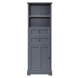 ZUN Bathroom Storage Cabinet, Tall Storage Cabinet with Two Drawers, Open Storage, Adjustable Shelf, 83812577