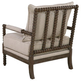 Beige and Natural Removable Back Accent Chair B062P145434