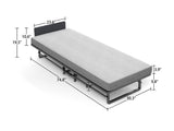 Metal Folding Bed Frame with Foam Mattress of Pockets, Easy Storage and Movable with 4 Castors 48698586