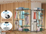 4 Tier Heavy Duty Garment Rack with 3 Hanging Rods, 463LBS Capacity Rolling Clothes Rack with 57122473