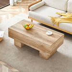 ZUN Modern Simple Light Wood Texture MDF Coffee Table - 43.3"x21.6"x17.2" Practical Model.Making it an W1151P224251