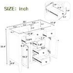 ZUN 36" Bathroom Vanity without Sink, Cabinet Base Only, Two Cabinets and Five Drawers, Solid Wood WF299664AAE