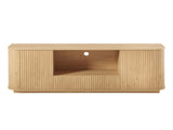 64-Inch Wavy TV Stand, Rounded Sideboard, Storage Cabinet, Wooden Vertical Stripe Cabinet for Living W1162P388448