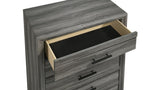 ZUN Denver Modern Style 5-Drawer Chest Made with Wood in Gray B009P272310