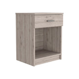 Eco Nightstand , End Table, Side Table Superior Top, One Drawer, Lower Shelf -Light Gray B20091852
