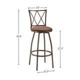 ZUN 2 Piece Bar Stools, Bar Chairs, Brown Bar Stools,Country Style Industrial,Easy to Assemble, with 55148436