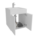 Bathroom Vanity Meka 45 with Two Drawers and Open Shelf, Wall-Mounted Storage, White B070P316859