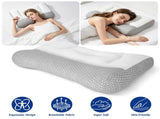 Dual Zone Support Bed Pillow, Ergonomic Pillow with Ear Cutout for Side Sleepers, Breathable Mesh 31749542