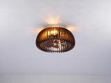 20" Semicircle Modern Flush Mount Fan Light,Ceiling Fans with Lights and Remote W3596P462048