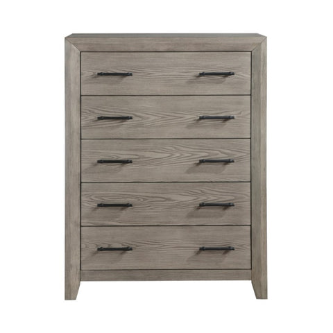 ZUN Modern Sleek Gray Finish 5-Drawers Chest Durable Wooden Bedroom Furniture 1pc B011P243644