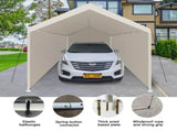 Carport, 1220 Heavy Duty Portable Carport Garage Tent for Outdoor Storage Shelter white 13309588