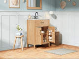 30" Bathroom Vanity with Resin Sink, Solid Wood Frame Bathroom Sink with Adjustable Shelf, N710P405952P