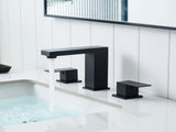 Bathroom Stainless Steel Faucets for Sink 3 Hole Matte Black 8 inch Widespread Bathroom Sink Faucet W1932P353507