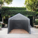 ZUN 10x20ft gazebo party tent heavy duty canopy carport outdoor portable garage grey W2373P147980