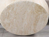 Light Travertine Finish Magnesium Oxide Tapered Side Table 14.57" Top Diameter Round End Table W5351P456856