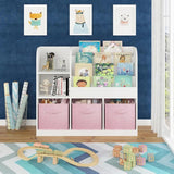 Kids Bookcase and Bookshelf, Multifunctional Bookcase with 3 Collapsible Fabric Drawers, Bookcase W808P242198
