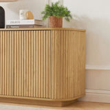 Sideboard Storage Cabinet TV Stand with wave pattern Buffet Cabinet Wooden Vertical Striped Cabinet W1162P323742