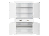 Single Drawer Double Door Storage Cabinet White 56206735