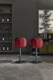 Bar Stools Set of 2 - Adjustable Barstools with Back and Footrest, Counter Height Bar Chairs for W1249P253973