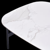 Small Coffee Table for Living Room,Modern Rock Beam Ceramic Coffee Table,Low Square Center Table W1911P268306