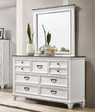 Clelane Wood Bedroom Set with Shiplap Panel Queen Bed, Dresser, Mirror, and Two Nightstands T2574P202587