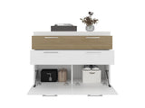 Golva Dresser with Tilt-Out Drawers and Lower Cabinet Storage, White / Natural Oak B097P474284