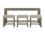59 Inch Bar, Dining, Sofa with Power Outlet, 3 Upholstered Stools, 4 Piece Bar 13936224