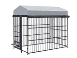 ZUN Large Dog Kennel Outdoor Pet Pens Dogs Run Enclosure Animal Hutch Metal Coop Fence with Roof W1820P172862