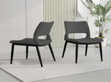 Modern minimalist grey PU leather Dining Chairs Set of 2, comfortable backrest design, metal leg W1727P251123