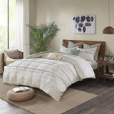 King/Cal King Cotton Printed Duvet Cover Set with Trims B03596469
