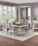 Light Grey Fabric Upholstery Dining Chair, Vintage White, Set of 2 SR011825