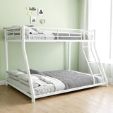 Metal Bunk Bed Twin Over Full Size with Removable Stairs, Heavy Duty Sturdy Frame with 12" Under-Bed W1935P195937