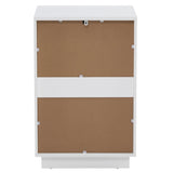 White P2 Density Board Wavy Pattern Drawer Front Two-Drawer Bedside Cabinet 42239066