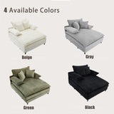 54.75" W Oversized Chaise Lounge Chair,Fluffy Cushioned Sofa Bed,Deep W1628P252010