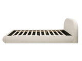 Archie Puffy Grounded Upholstered Platform Bed Queen, Oatmeal Light Beige Chenille B2719P479035