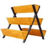 3 Tiers Wooden Vertical Raised Garden Bed with Legs,Brown Planter Raised Beds Kit for Flowers Herbs W465P196748