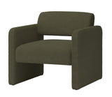 ZUN Green single sofa chair, upholstered comfortable chair with armrests, for dining room/bedroom/living W487P183021