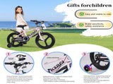 Kids Bike 16 Inch High Carbon Steel Frame, Magnesium Alloy Wheels, Training Wheels with Night 39822147