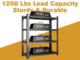 4 Layer Garage Storage Rack, Heavy-Duty Shelving, Adjustable Metal Dividers, 35.43"W * 17.71"D * 39693340