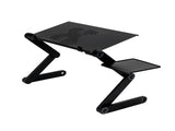 360-Degree Rotation Multifunctional Portable Folding Table with Fan & Mouse Black 35175416