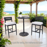 Modern Outdoor 2PC Bar Stools, Aluminum Patio Bar Chair with Ergonomic Backrest, Tapered Legs, W1886P300268