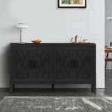 60 inches Modern Farmhouse Accent with 4 Doors and Adjustable Shelf Wood Sideboard Buffet W1445121945