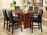 Beautifully sleek Transitional 2pcs Counter Height Chairs Brown Cherry Leatherette Cushion Seat B011P170229