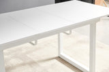white color,Square Extendable Dining Table with metal leg,Modern Space Saving Kitchen Table for W234P181671