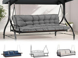 Outdoor Swing Cushions 55 Inch, Waterproof 4" Thick Porch Swing Cushion Replacement with Backrest 68199430