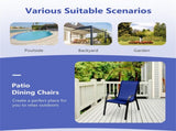 Navy 2 Pack Stackable Patio Dining Chairs, Ergonomic Steel Frame Breathable Fabric Outdoor Chairs 74390059