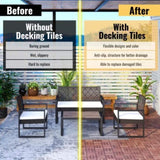 Acacia Wood Interlocking Deck Tiles Checker Pattern, 30 PCS 12" x 12" Square Acacia Hardwood Outdoor W2391P272587