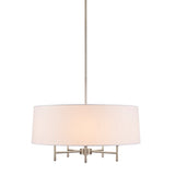 5-Light White Drum Shade Chandelier B03599267