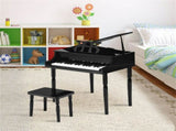 Black Kids Piano 30-Key Wood Toy Kids Grand Piano with Bench and Music Rack 65950282
