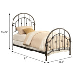 Dark Bronze Metal Twin Bed B062P145575